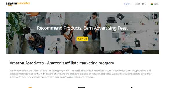 amazon affiliate program sign up